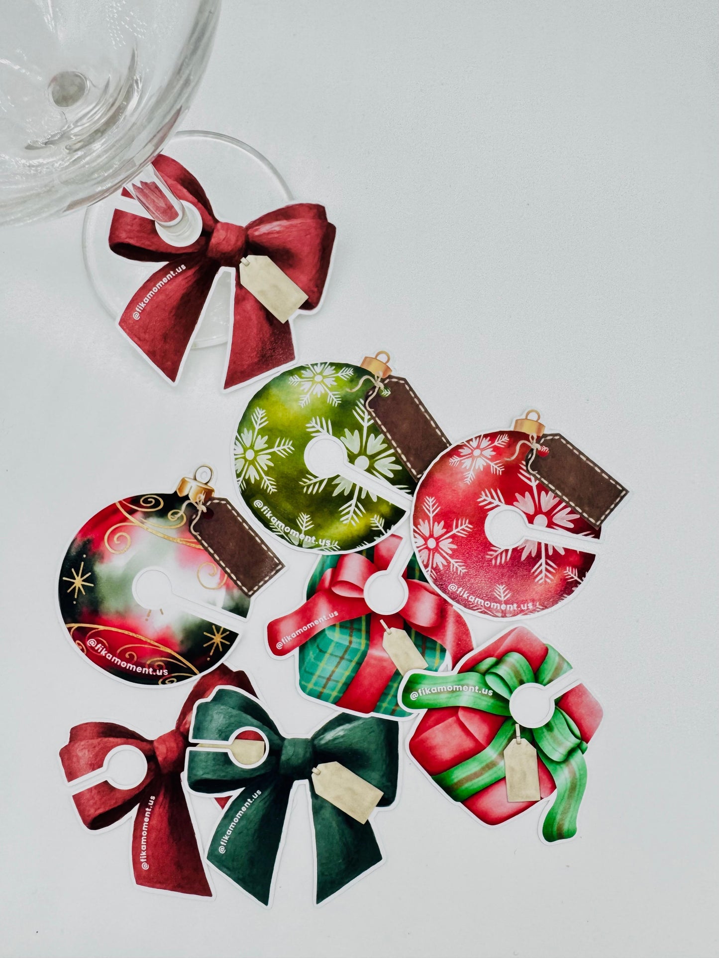 Christmas Wine Glass Tags - 15 ct